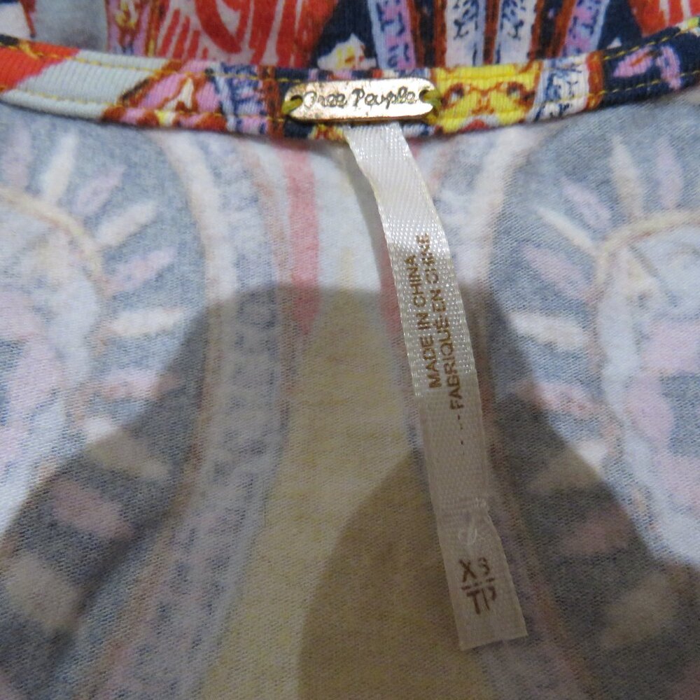 FREE PEOPLE Pick A Place Lace Up Paisley Bodysuit Stretch Boho Multicolor XS - Picture 15 of 15